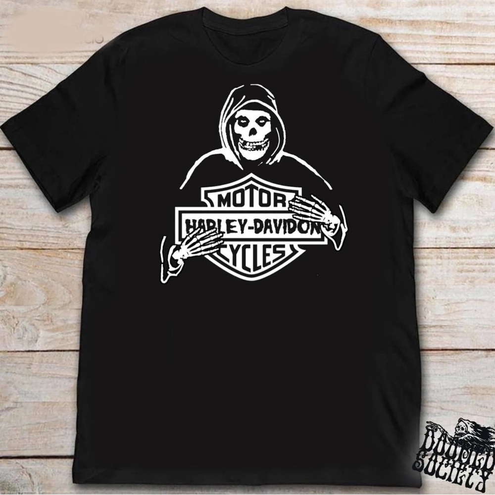 Harley Davidson x misfits collaboration cotton tee unisex tshirt